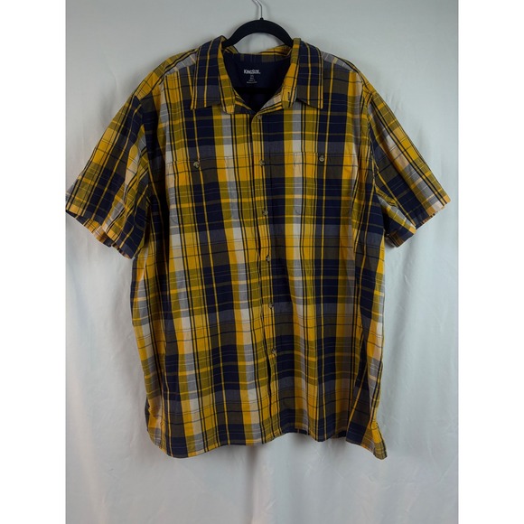 KingSize Mens 3XL Big Plaid Short Sleeve Button Down Shirt Lot of 3 Multicolor - Picture 2 of 16